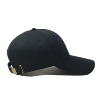Sombrero negro con logotipo personalizado, sombrero negro, gorra construida de algodón 100%, gorra de béisbol con parte superior redonda