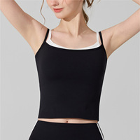 Débardeur femme style coréen effet bicolore – Crop top sensation seconde peau pour le yoga, la course et la gym – Hauts de sport personnalisables disponibles