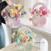 Aierflorist Hadiah Hari Ibu Rangkaian Bunga Bahan Daur Ulang Lipatan Bunga Lipat Laminasi Matt Embossing untuk Bunga