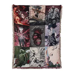 2022 Hip Hop Streetwear Men Tapestry Hoodies Anime Tapestry Clothing Fabric Jacquard Woven Blankets