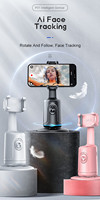 P01, Soporte Móvil Inteligente con IA, Reconocimiento Facial, Seguimiento Panorámico de 360°, Antivibración, para Transmisiones en Vivo y Selfies