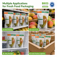 Sac en CPP micro-perforé anti-buée de qualité alimentaire, emballage pour légumes, pochette trapézoïdale