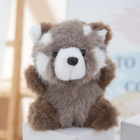 Porte-clés en peluche Raton Laveur et Panda Rouge, Adorables Peluches pour Machine à Pinces, Jouets en Peluche Raton Laveur