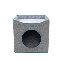 Cubide pour chat, nouveau Design moderne de luxe, lit en Cube de chat, coussin doux, boîte de rangement détachable, en carton pliable, maison d'extérieur