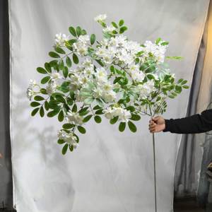 Y1013 Flores Artificiales para Eventos Civiles, Flores Decorativas de Tela de Seda en Blanco y Rosa, Accesorios y Plantas para Bodas - Product Image 1