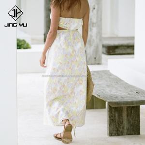 Fashion Summer <b>Dresses</b> <b>Women</b> 2024 Hollow Out Floral Printing Long off the Shoulder Casual Custom Print Hawaiian <b>Dress</b> <b>for</b> <b>Women</b> - Product Image 5