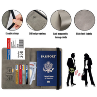 Portefeuille de passeport personnalisé avec logo, en cuir PU, plusieurs emplacements pour cartes, sangle élastique, organiseur de documents de voyage, porte-passeport pour cadeau d'affaires