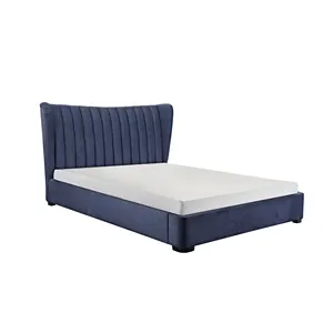 Cama de veludo moderna para meninas 12145, cama de veludo com design de dia estofado, casa para meninos