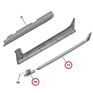 Adatto per <span class=keywords><strong>Peugeot</strong></span> <span class=keywords><strong>3008</strong></span> strisce battitacco, gonne inferiori della porta, minigonne laterali e travi laterali inferiori YL001193XT YL001194XT - Product Image 4