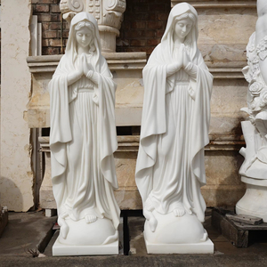 Vente en gros à prix réduit, statue de la Vierge Marie en marbre blanc naturel, statue religieuse en pierre catholique, statue de la Sainte Mère, statue de la Sainte Marie, statue de la Sainte Grâce - Product Image 1