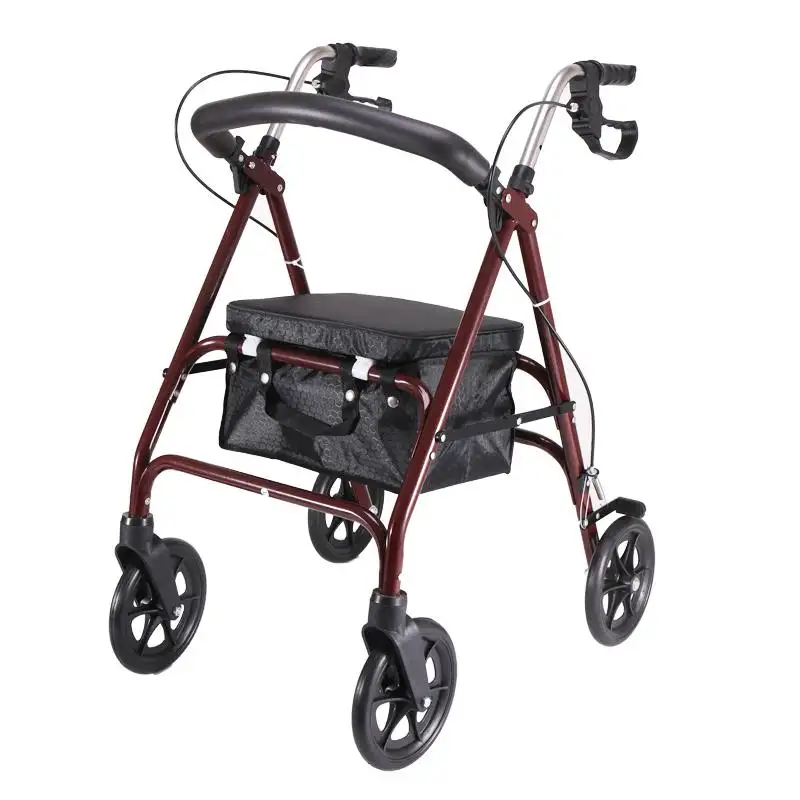 Aço Walker rollator Idosos deficientes walker idosos carrinho compras