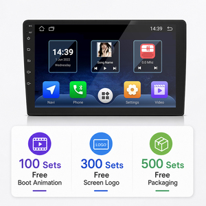 Pantalla Android para coche de 9 pulgadas y 2 DIN con GPS, radio FM, memoria flash de 16GB/32GB y pantalla dividida. - Product Image 1