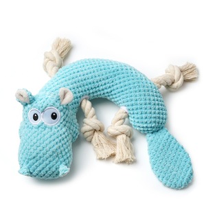 Jouet en peluche pour chien personnalisé en forme d'animal, avec cordes et sonnette - Product Image 1
