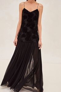 Abito Lungo in Stile Francese con Motivi Floreali Freschi e Dolci, Patchwork per Eventi Formali, Abito Etereo con Collo all'Americana - Product Image 4