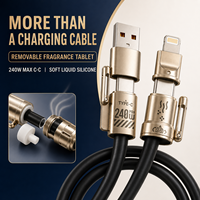 Kabel Data USB-C Tipe-C 240W Berkualitas Tinggi dengan Selubung Silikon Kepang dan Tembaga Murni untuk Smartphone, Power Bank, dan Permainan