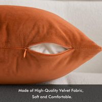 Housse de coussin en velours double face de haute qualité pour l'automne, housse de coussin décorative, housse de coussin orange rouille