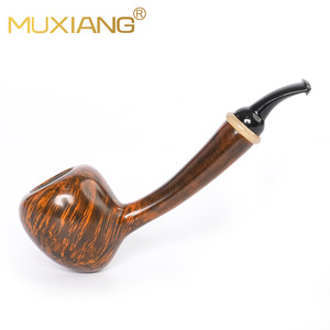 MUXIANG Briarwood Smoking Pipe Bent Type 3mm Filter Tobacco Pipe For <b>Men</b> - Product Image 1