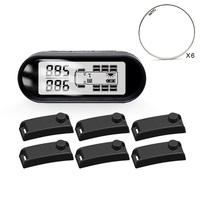 Système de capteurs internes TPMS pour camion 203 PSI Mata T2 14 pneus avec écran LCD solaire, alarmes de pression et de température en temps réel