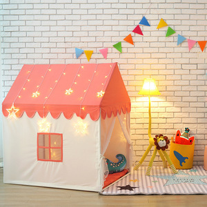 Toy House For Children Indoor Play Tent With <b>Lights</b> Princess Castle Cottage 2 To 4 Years Unisex Cloth Material Requires Setup - Product Image 1