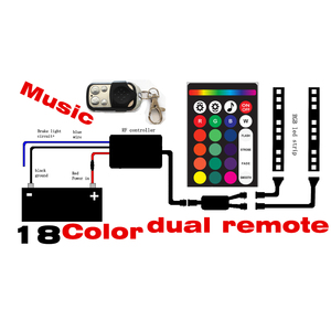 Moto LED Lumière Kit Bandes Multicolore Accent Lueur Néon Lumières <span class=keywords><strong>D</strong></span>&amp;#39;atmosphère Lampe avec Télécommande Sans Fil - Product Image 3
