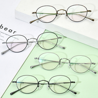 Gafas Borregls de Titanio Puro para Hombre, Montura Redonda de Diseño, Marca Nueva 2025, Ligeras, Estilo Japonés, Modelo 185690
