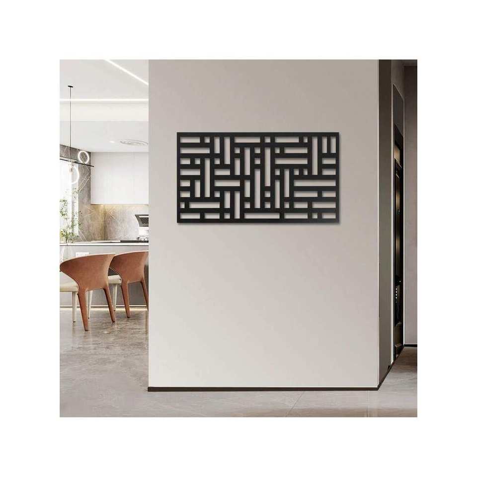 Black Metal Laser Cut Decorative Outdoor Privacy Screen Panel Indoor Metal Wall Decor Panel for Bedroom Dining Sitting Room