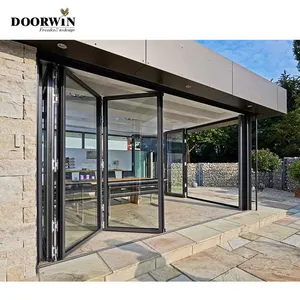 Doorwin Most Popular Thermal Break Aluminum Sound Proof Double Glazed Heavy Duty Bi Folding Door