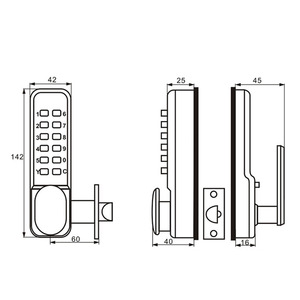 <span class=keywords><strong>Serrure</strong></span> de porte extérieure durable en alliage de zinc sans clé avec bouton-poussoir <span class=keywords><strong>à</strong></span> combinaison et <span class=keywords><strong>code</strong></span> <span class=keywords><strong>mécanique</strong></span> pour un accès facile - Product Image 6