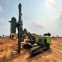 Foreuse hydraulique portative montée sur chenilles pour forage de roche, moteur diesel 70 kW, profondeur max. 50 m, pompe à engrenages