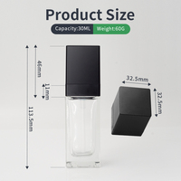 Bouteille de parfum vide de luxe de 30ml emballage en plastique carré de lotion bouteilles de fond de teint liquide