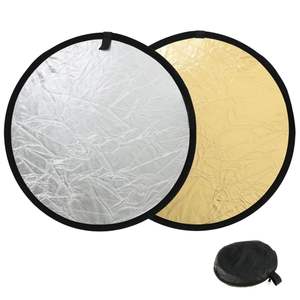 1. KAMPHO Silver & Golden Réflecteur <span class=keywords><strong>photo</strong></span> 2-en-1 Réflecteur rond pliable pour <span class=keywords><strong>portrait</strong></span> Natures mortes Lumière de remplissage - Product Image 1