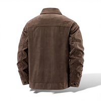 Veste en velours côtelé lourd 800 g/m² avec logo personnalisé |   Haut décontracté vintage à col chaud |   Manteau de travail haut de gamme pour homme, automne-hiver