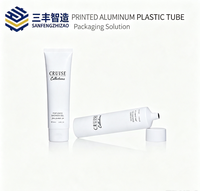Tubo cosmético blanco de PE con tapa de rosca y etiquetado para productos de cuidado de la piel, tubo exprimible para cuidado personal