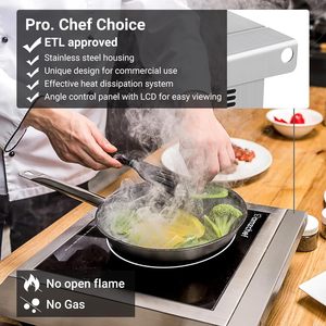 Table de cuisson à induction portable <span class=keywords><strong>AMZCHEF</strong></span> 3000W, certifiée ETL, équipement de cuisine commercial, 8 niveaux de puissance, minuterie 3 heures, écran LCD - Product Image 3