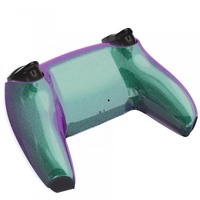 Coques personnalisées en gros pour manettes PS5, finition brillante, vert caméléon, dos violet