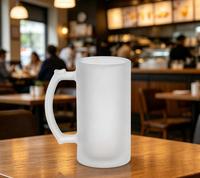PYD Life Mug à bière en verre dépoli 16oz pour sublimation, vierge et personnalisable par presse à chaud, pour café, bière, soda, fêtes et bars
