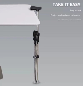 Bastón de aluminio ajustable con 4 Patas Ayuda para caminar ajustable Bastón de cuatro pies - Product Image 5