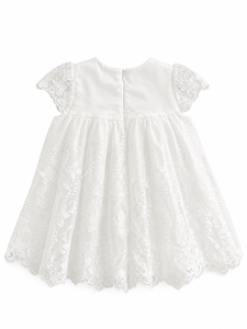 Robe élégante pour bébé fille, brodée de fleurs, légère, avec une silhouette volumineuse, pour les occasions spéciales - Product Image 3