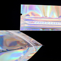 Sac mini-zippé holographique transparent avec fermeture éclair pour l'emballage de bijoux et les solutions de marquage personnalisé