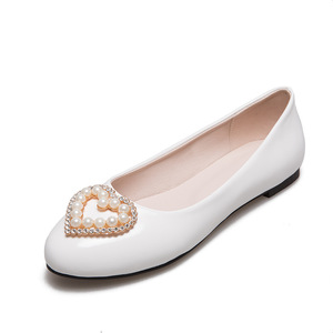 Xuanhui, Nuevos Estilos, Bailarinas Rojas Brillantes de Microfibra con Perlas y Pedrería, Punta Redonda, para Mujer - Product Image 6