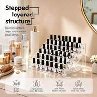 Présentoir à vernis à ongles en acrylique transparent, organisateur de rangement pour huiles et gels à cuticules, outil portable pour le nail art, fournitures de salon