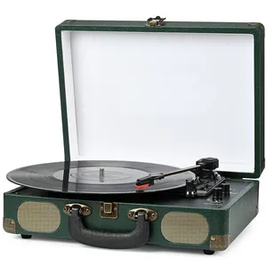 2024 neuer tragbarer drahtloser lautsprecher BT Gramophon Record Player schwarz rot Geschenk Farben Audio Video