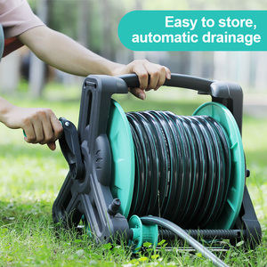 Enrouleur de tuyau d'arrosage rétractable <span class=keywords><strong>automatique</strong></span> Yardworks 40M en acier inoxydable et résine robuste pour jardin - 2 roues - Product Image 6