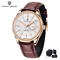 Montre de plongée pour homme PAGANI DESIGN PD-1689, quartz, luxe, verre saphir, bracelet en cuir, cadran à aiguilles, étanche 200 m, affichage de la date