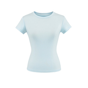 <span class=keywords><strong>Camiseta</strong></span> de Manga Corta Informal, Estilo Europeo y Americano, Estilo Primavera, Simple, Básica, Sexy, con Cuello Redondo - Product Image 2