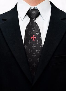 Regalia-Corbata de seda masónica con diseño personalizado, traje negro - Product Image 2