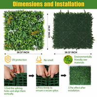 Panel pagar tanaman buatan 100x100cm, rumput hijau campuran tanaman tropis dan tanaman buxus, sebagai latar belakang untuk hotel, toko, taman, dekorasi pernikahan