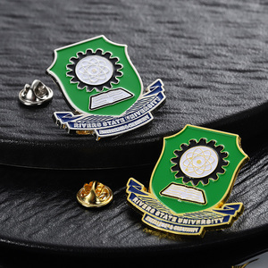 Pin personalizado insignia personalizada oro plateado esmalte pines Metal Aleación de Zinc mecánica <span class=keywords><strong>atómica</strong></span> Universidad Logo Pin broche - Product Image 1