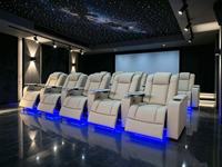 Moderner Stil Frei Kombinierbare Modulare Elektrische Relaxsessel Heimkino-Sofa Getränkehalter USB-Anschluss Mikrofaser-Leder