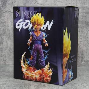 Figura de Acción de Gohan Super Saiyan 2 de DBZ con Traje de Artes Marciales Morado, Efectos de Aura Relámpago y Base Agrietada para Coleccionistas - Product Image 2